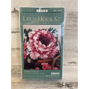 NEW SEALED Caron Natura Latch Hook Kit P530 American Rose 12” x 12” Floral USA